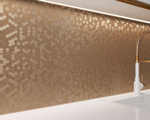 Плитка Ceramika Paradyz Shiny Lines Gold Heksagon Inserto F (19,8х17,1)